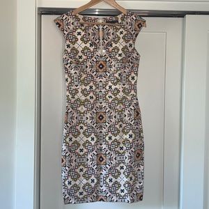 NWT French Connection Multi-color Boho Ethnic/Geometric Dress Sz 8 (fits Sz 6)